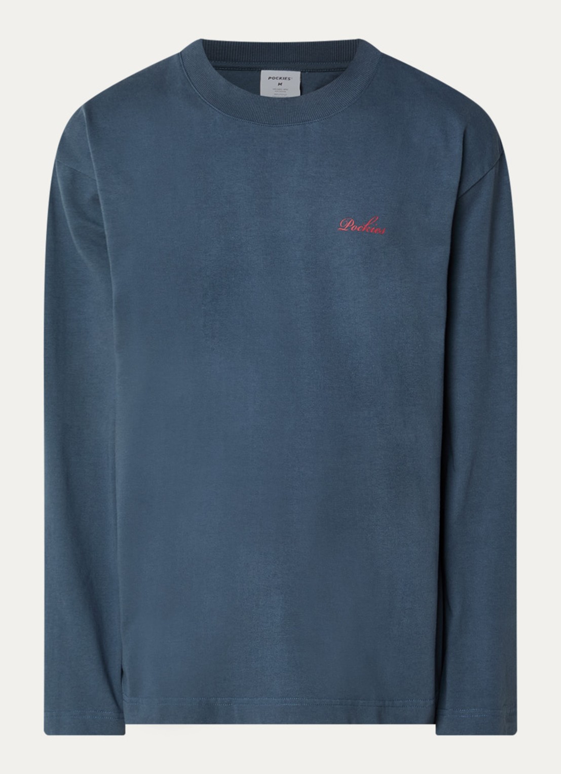 Pockies Sweater met logo- en backprint - voorkant donkerblauw