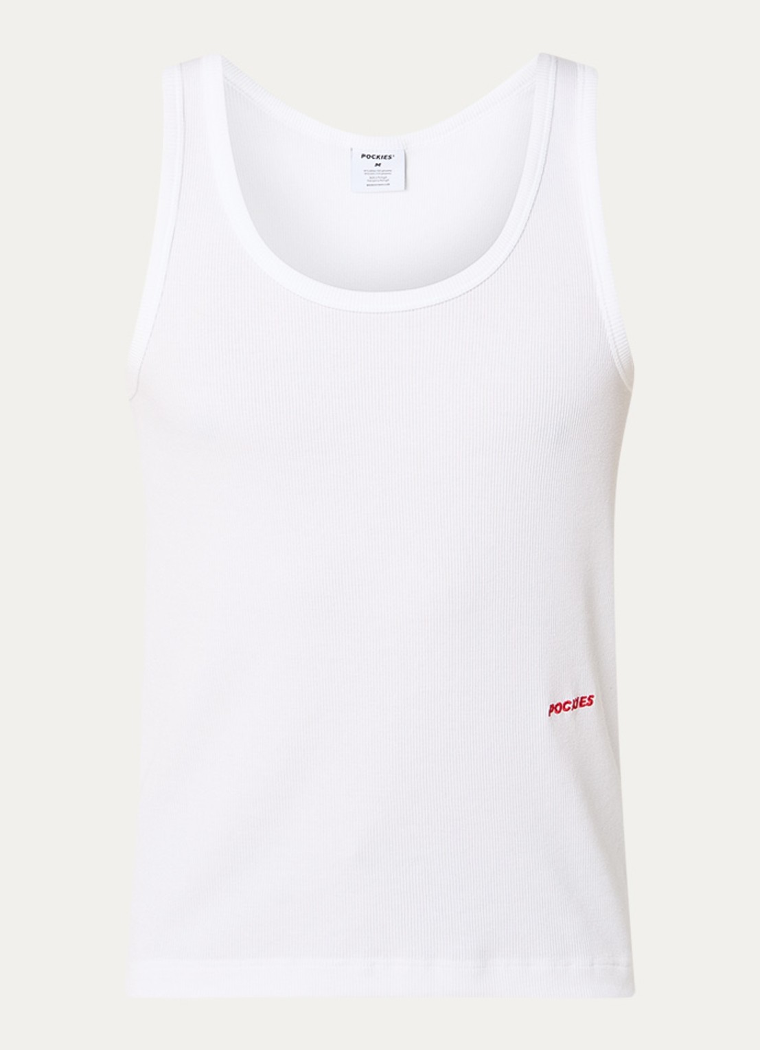 Pockies Tanktop met logo  - voorkant 2 wit