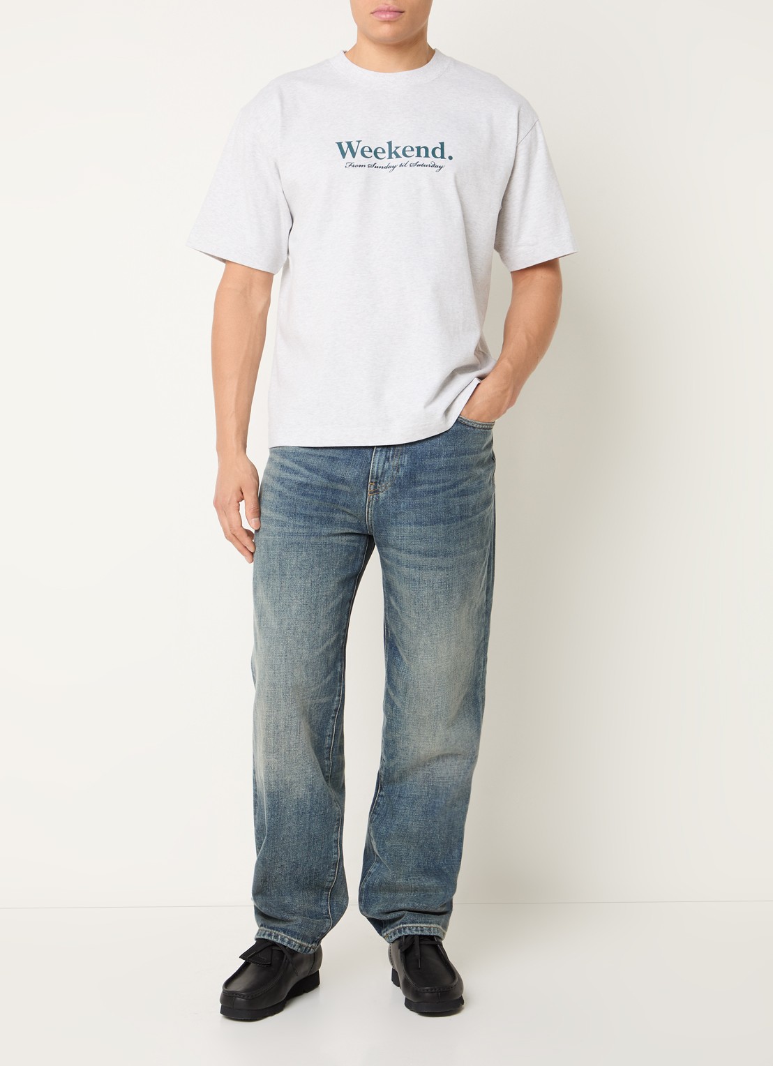 Pockies Weekend T-shirt met print - voorkant 2 grijsmele