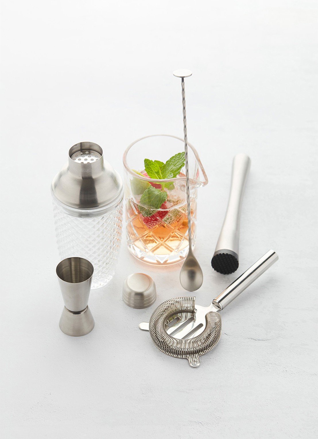 Point-Virgule Cocktailset 6-delig - voorkant 6 zilver