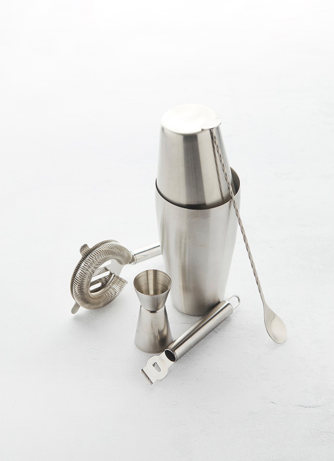 Point-Virgule Cocktailset met Boston shaker 5-delig - achterkant 3 zilver
