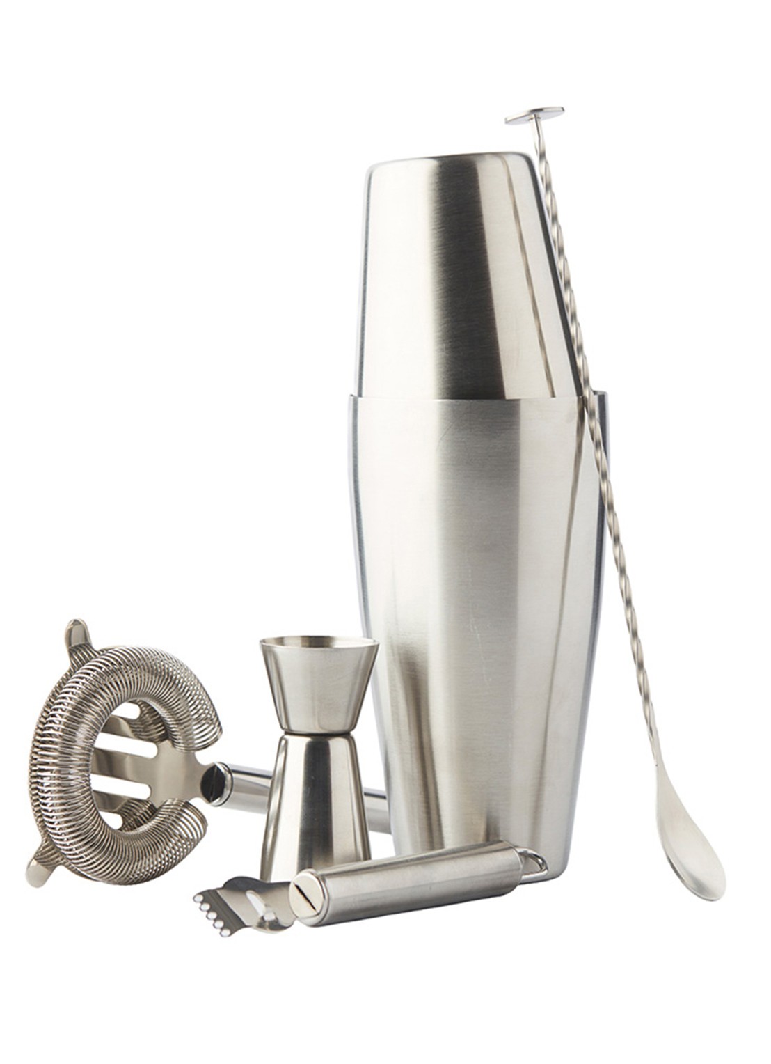 Point-Virgule Cocktailset met Boston shaker 5-delig - voorkant 4 zilver