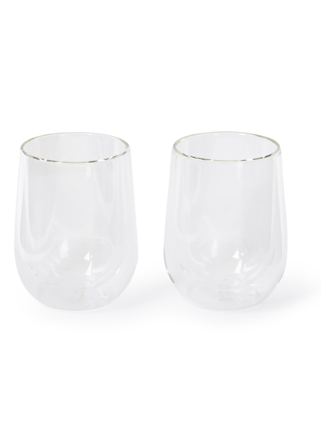 Point-Virgule Dubbelwandig koffie- en theeglas 25 cl set van 2 - voorkant 2 transparant