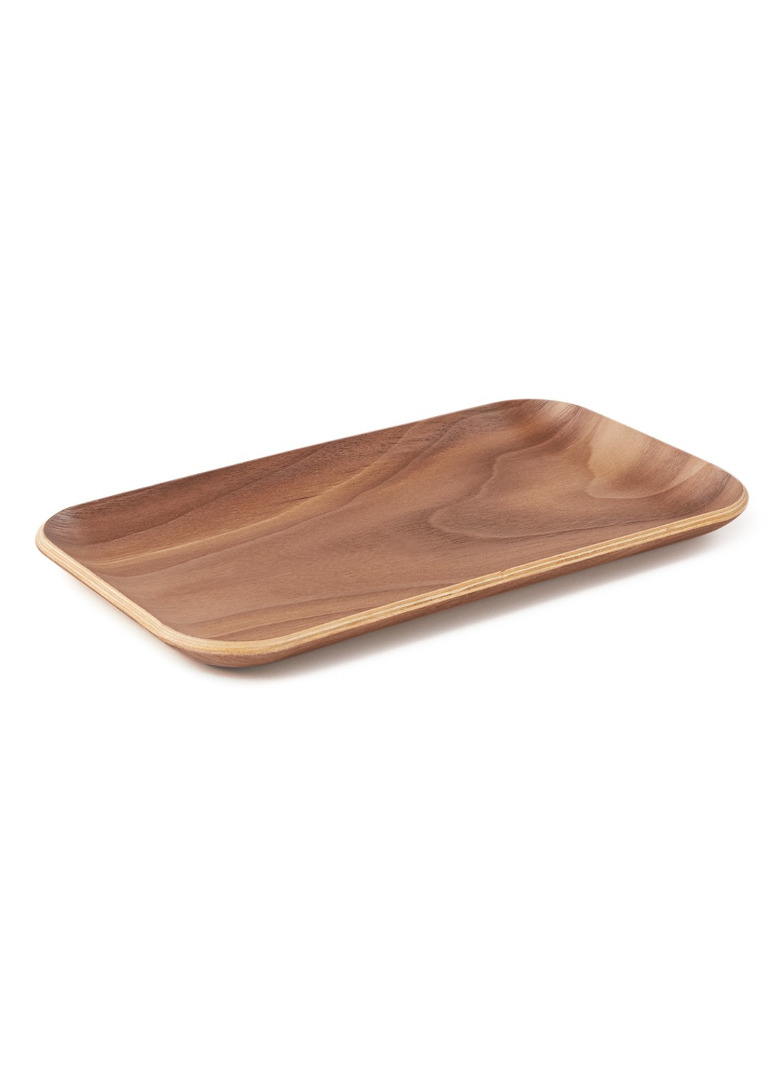 Point-Virgule Walnoot dienblad 22 x 12 cm - voorkant bruin