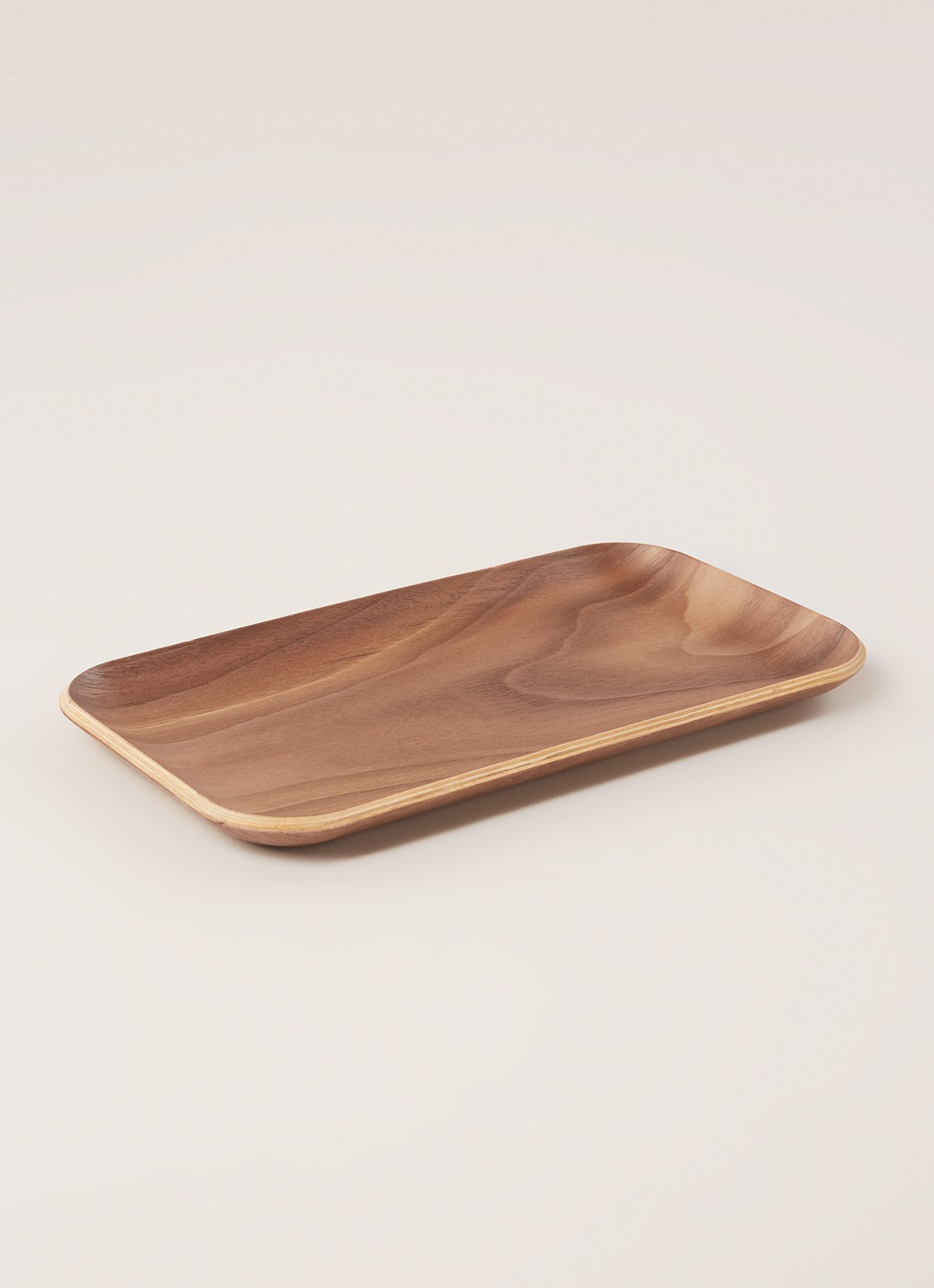 Point-Virgule Walnoot dienblad 22 x 12 cm - voorkant 2 bruin