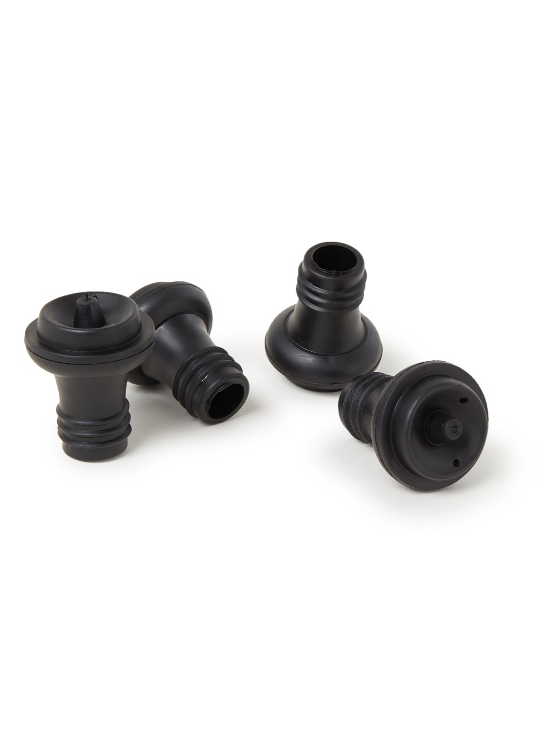 Point-Virgule Wijnstopper set van 4 - voorkant zwart