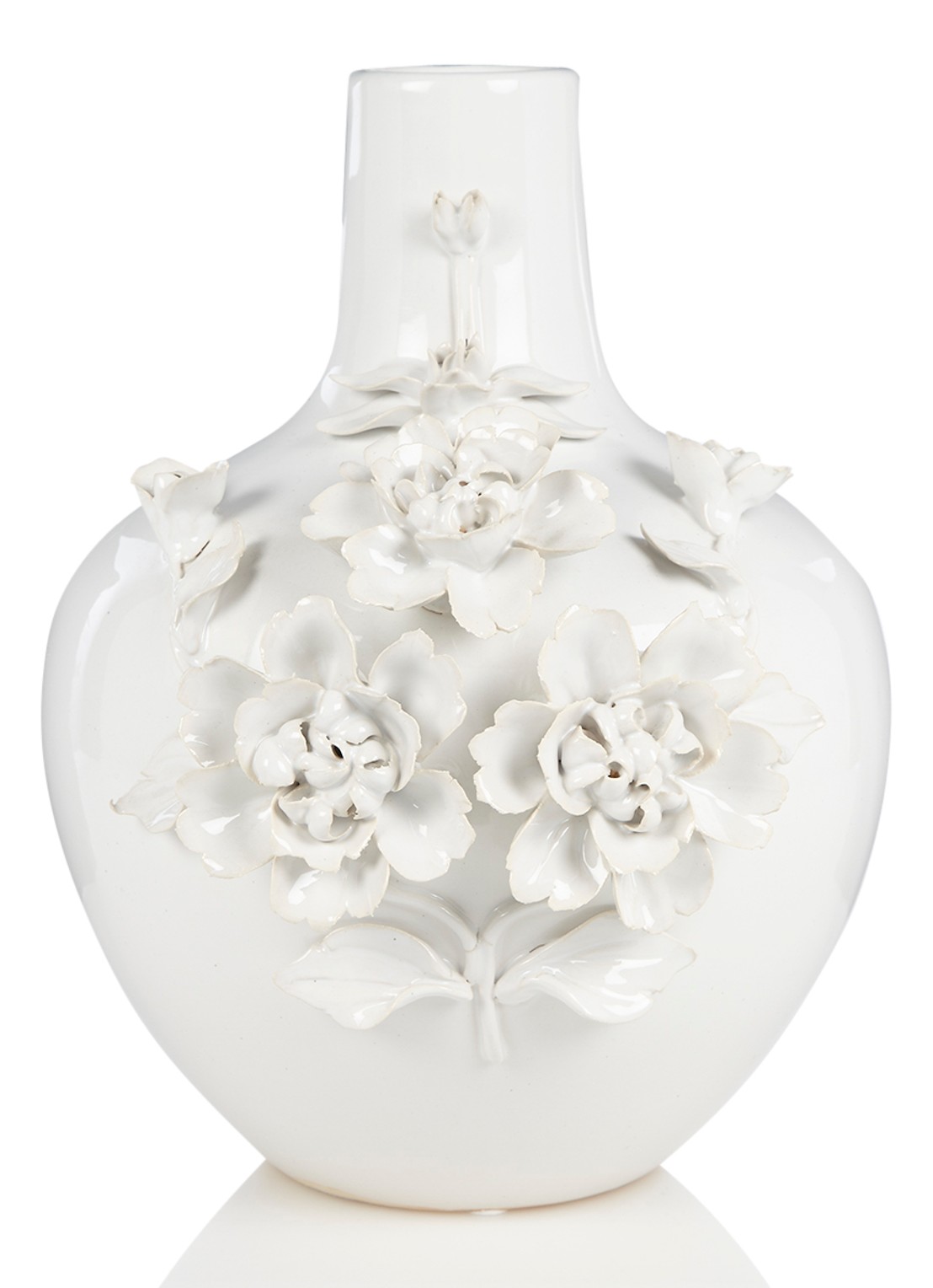 POLSPOTTEN 3D Rose vaas 37 cm - voorkant wit