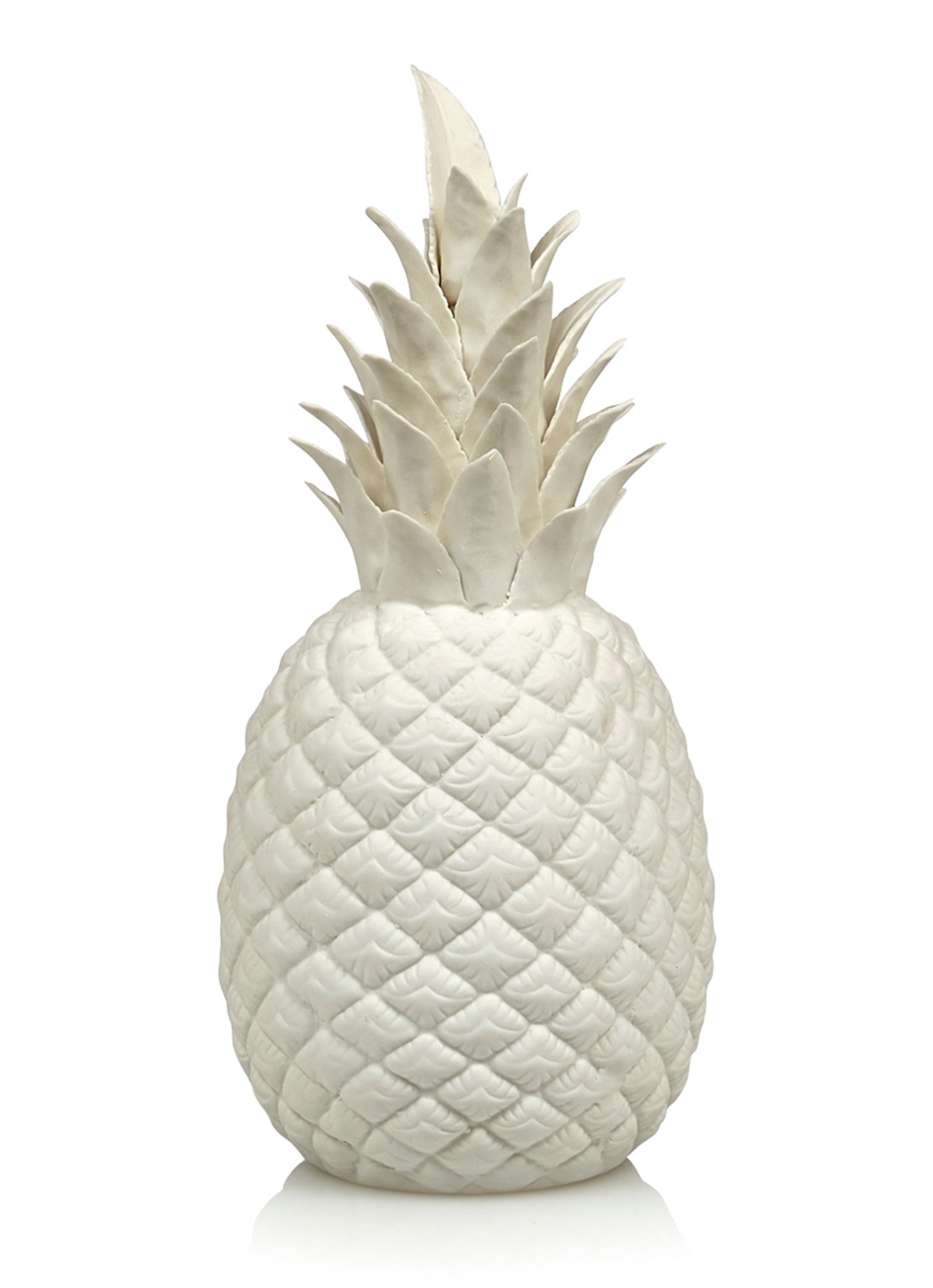 POLSPOTTEN Ananas porselein 30 cm - voorkant gebroken wit