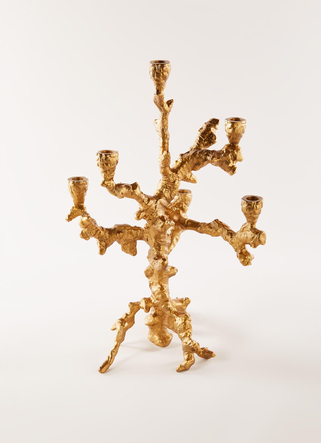POLSPOTTEN Appelboom kandelaar 53 cm - voorkant 2 goud