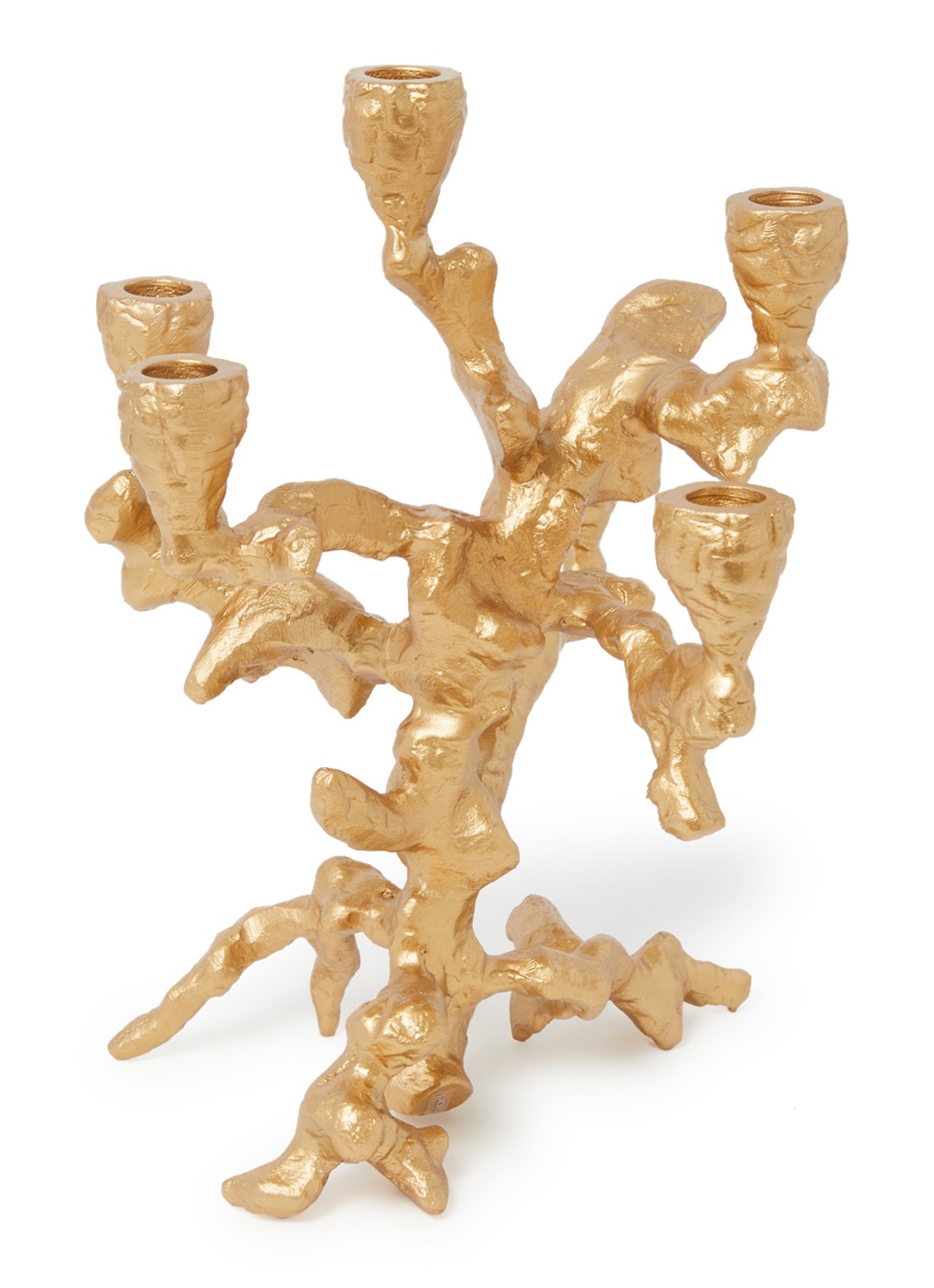 POLSPOTTEN Apple Tree kandelaar S 32,5 cm - voorkant goud