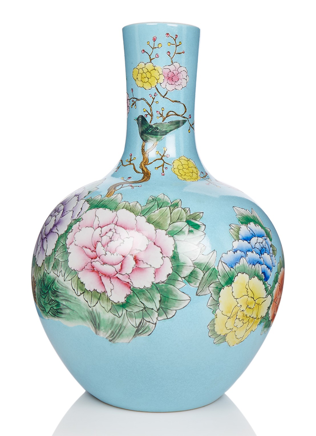 POLSPOTTEN Ball Body vaas 55 cm - voorkant 2 lichtblauw