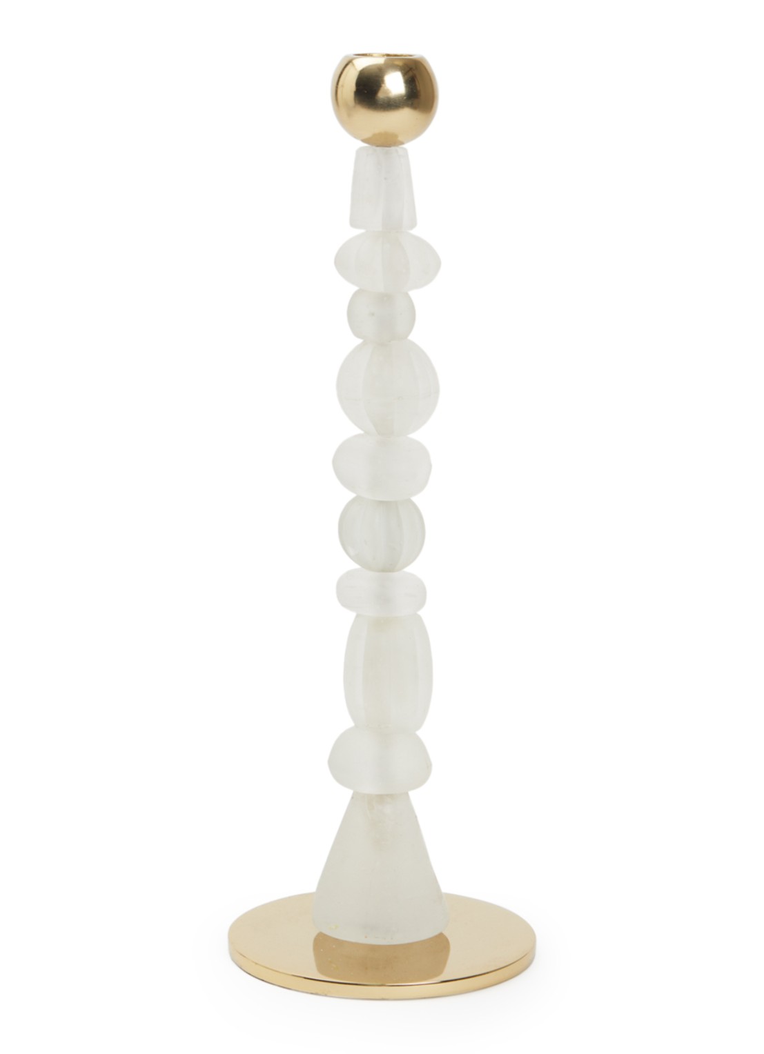 POLSPOTTEN Beads kandelaar small 34 cm - voorkant wit