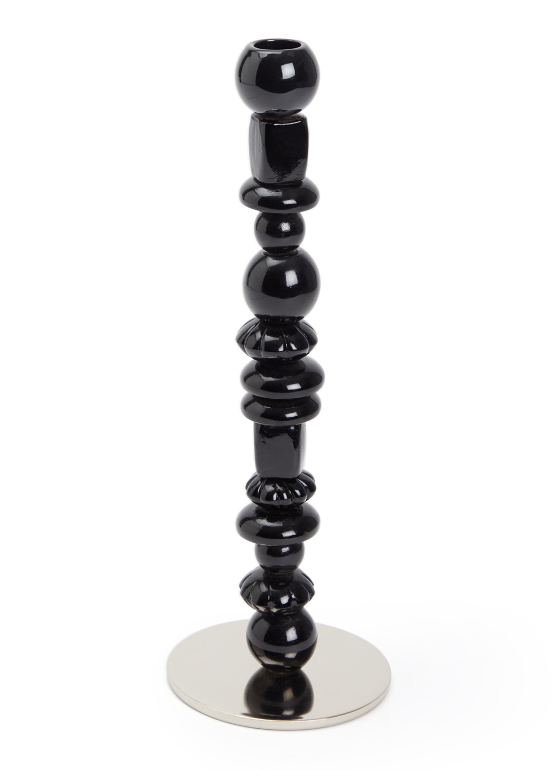 POLSPOTTEN Beads kandelaar small 34 cm - voorkant 2 zwart
