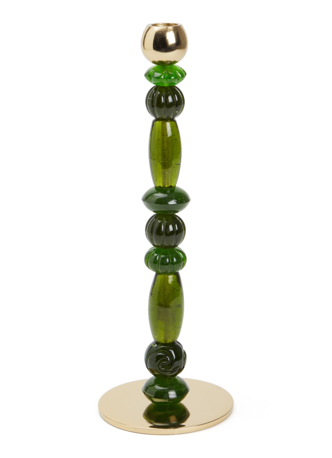 POLSPOTTEN Beads kandelaar small 34 cm - voorkant groen