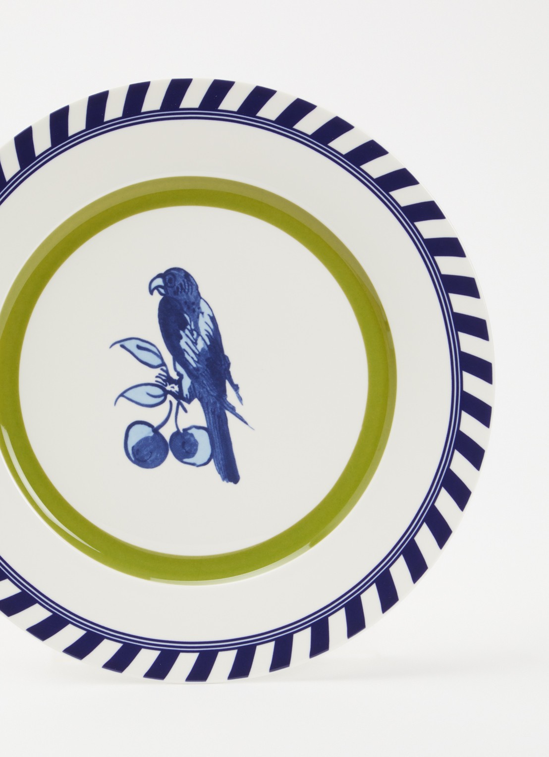 POLSPOTTEN Bird dinerbord 27 cm set van 2 - detail groen
