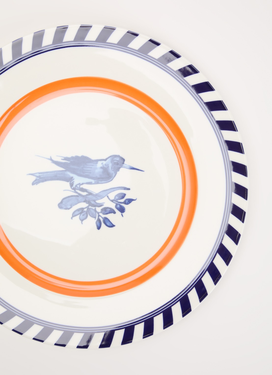 POLSPOTTEN Bird dinerbord 27 cm set van 2 - detail orange