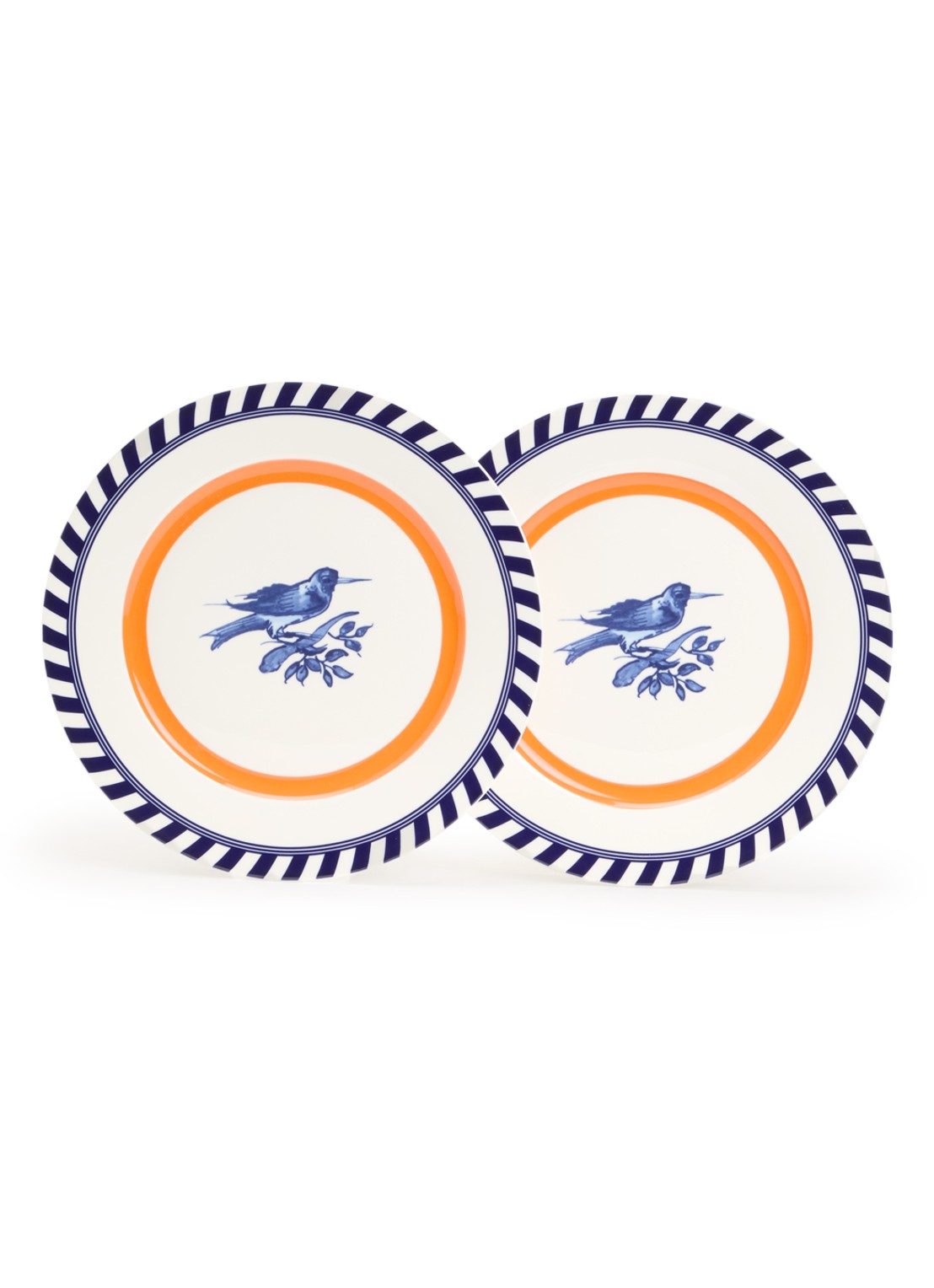 POLSPOTTEN Bird dinerbord 27 cm set van 2 - voorkant 3 orange