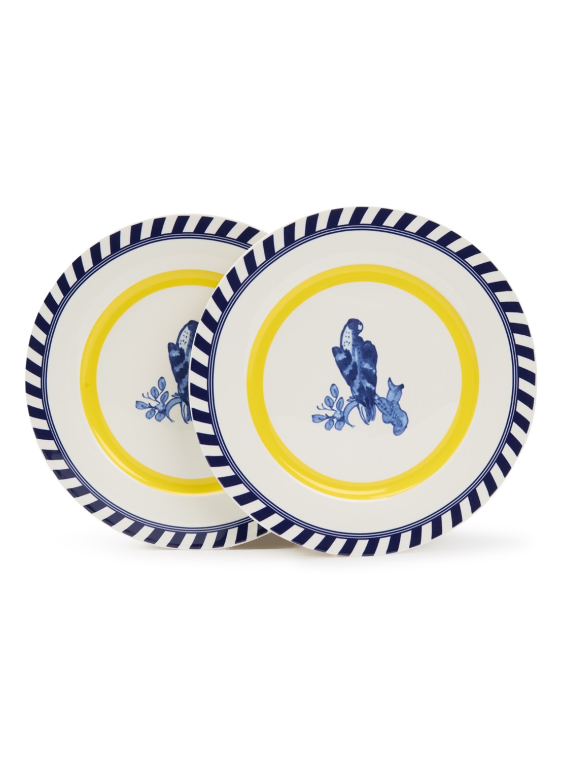 POLSPOTTEN Bird dinerbord 27 cm set van 2 - voorkant 3 geel