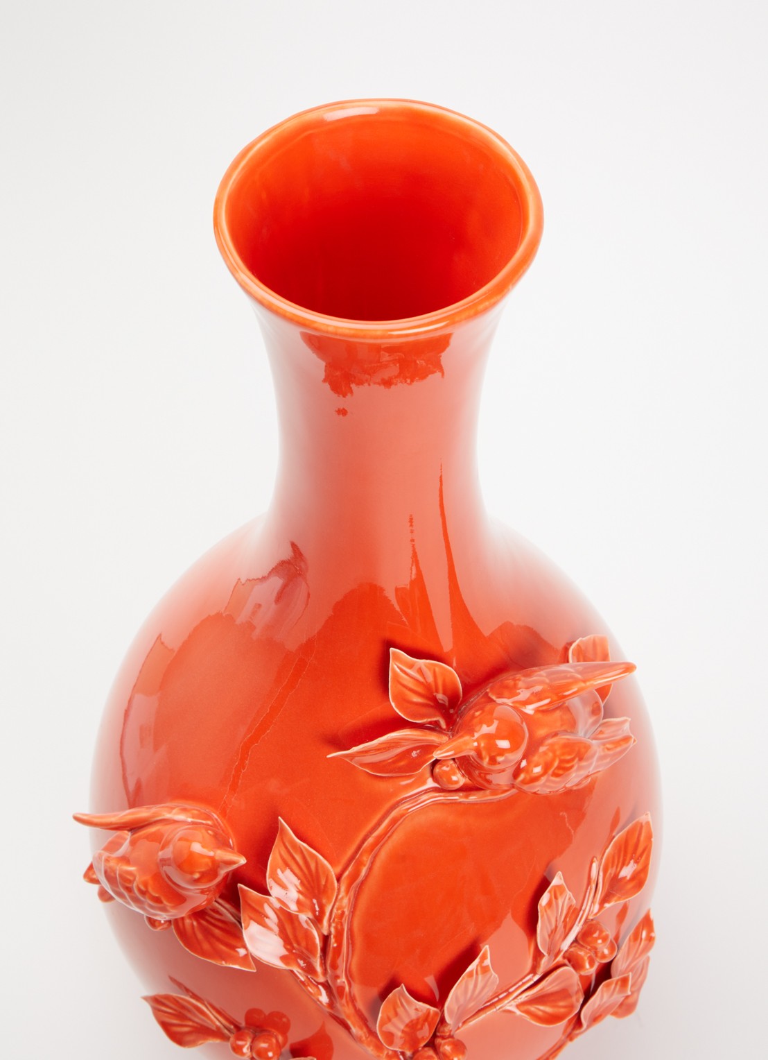 POLSPOTTEN Bird vaas 60 cm - voorkant 2 orange