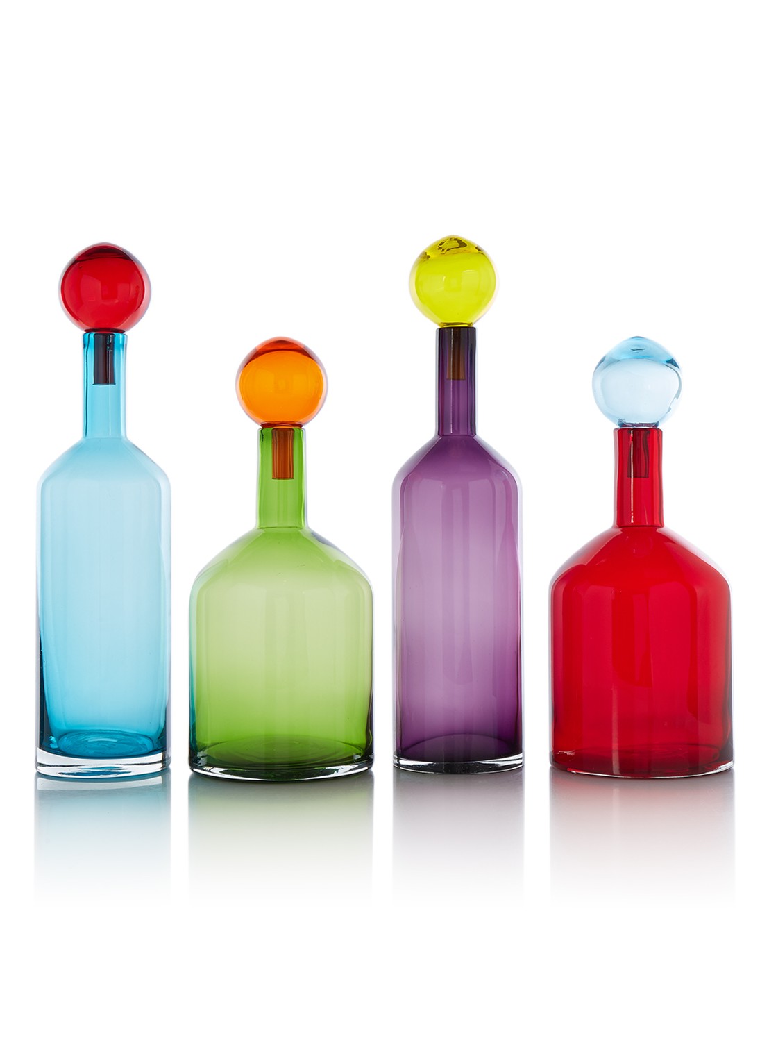 POLSPOTTEN Bubbles & Bottles flessen set van 4 - voorkant multicolor