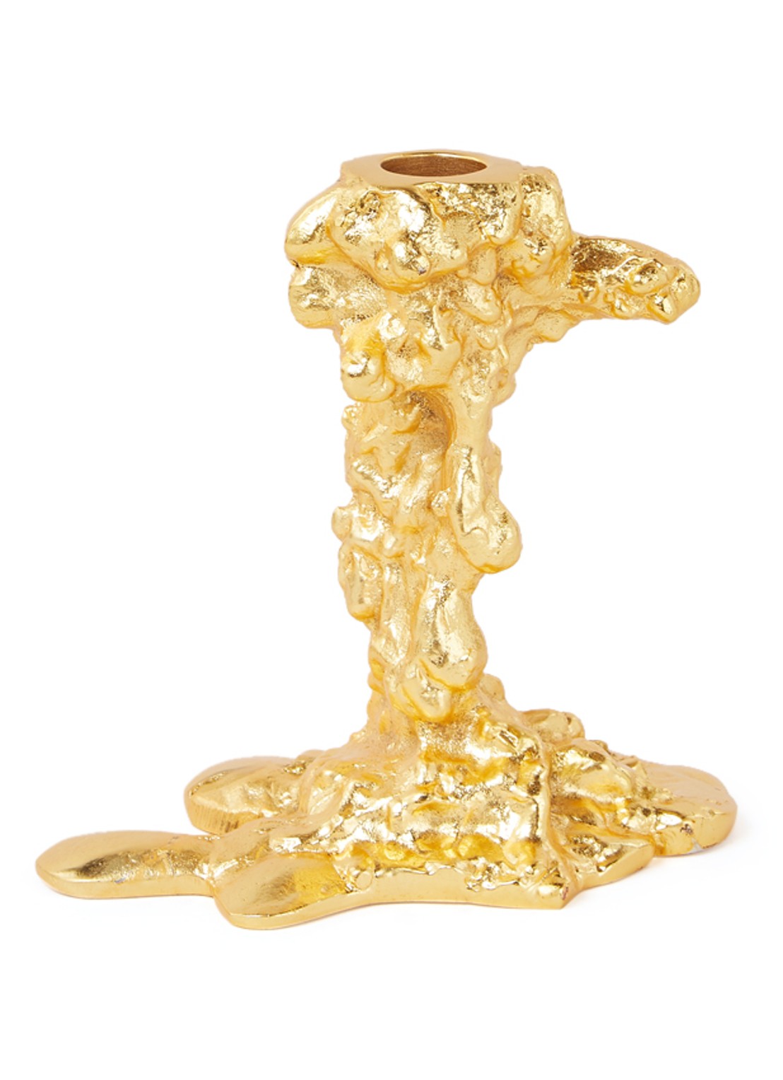 POLSPOTTEN Drip kandelaar 13,5 cm - voorkant 2 goud