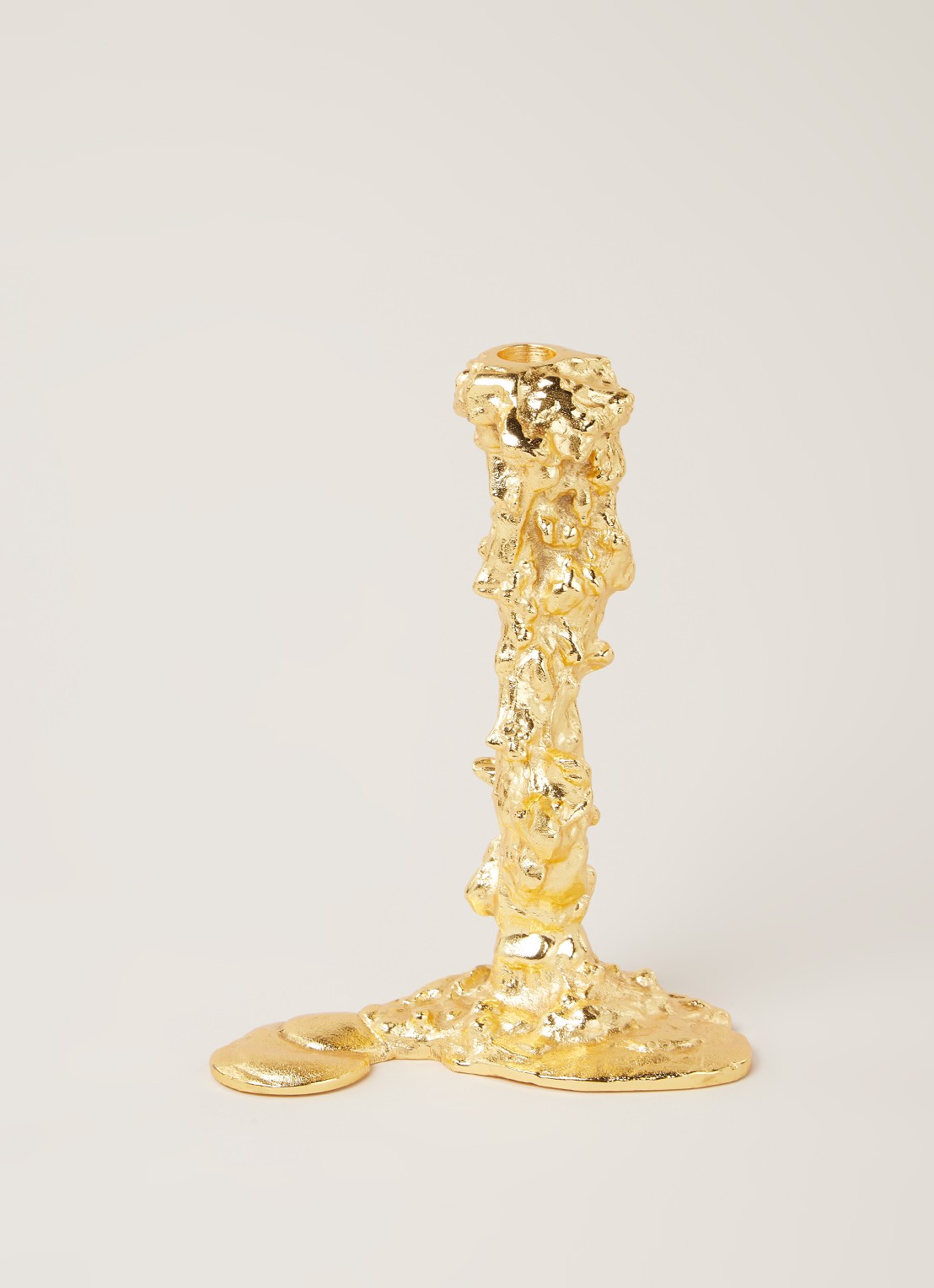 POLSPOTTEN Drip kandelaar 24 cm - voorkant 2 goud