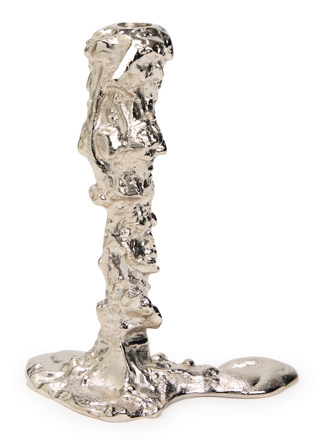 POLSPOTTEN Drip L kandelaar 25 cm - voorkant zilver