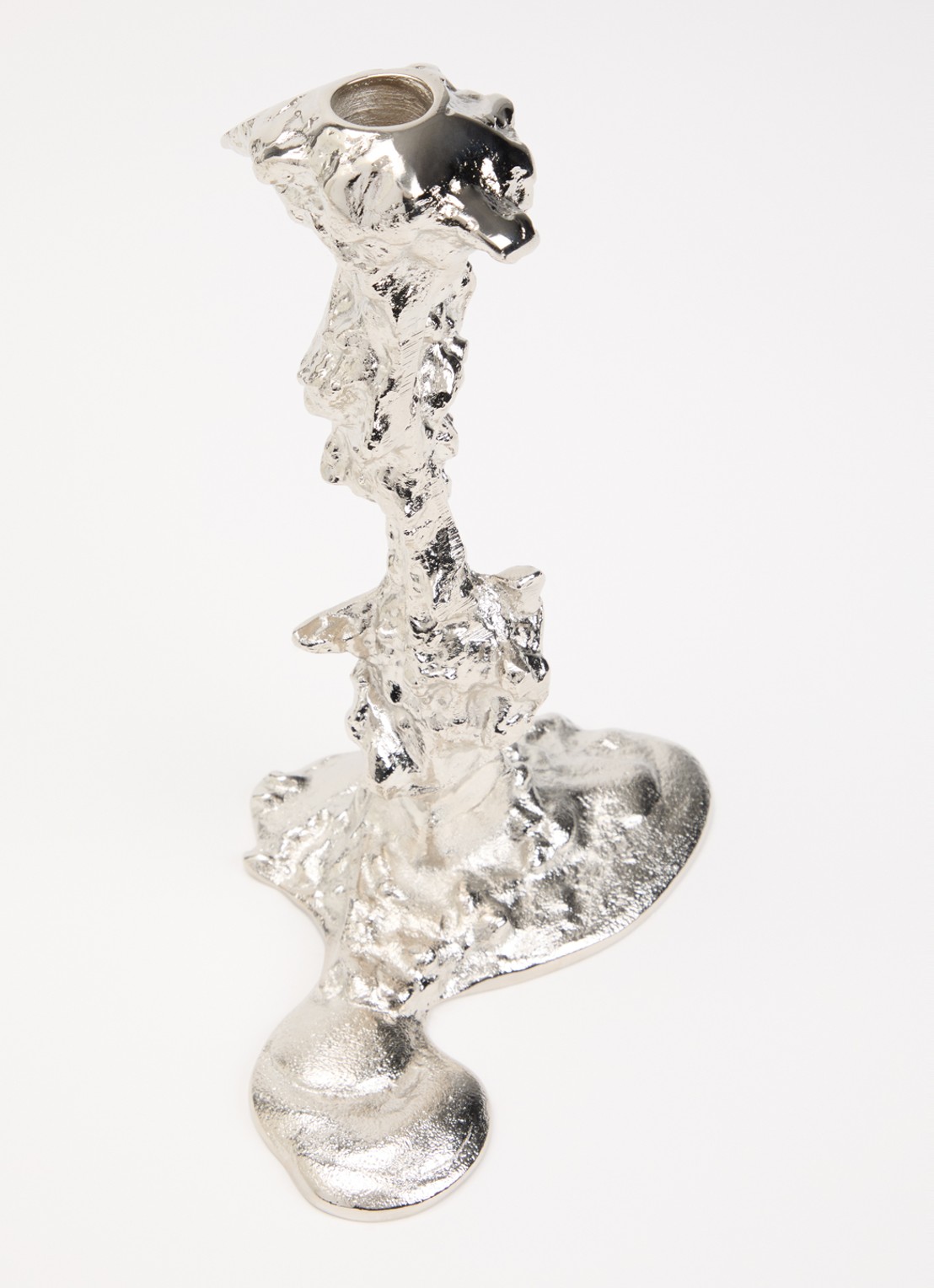 POLSPOTTEN Drip L kandelaar 25 cm - voorkant 2 zilver
