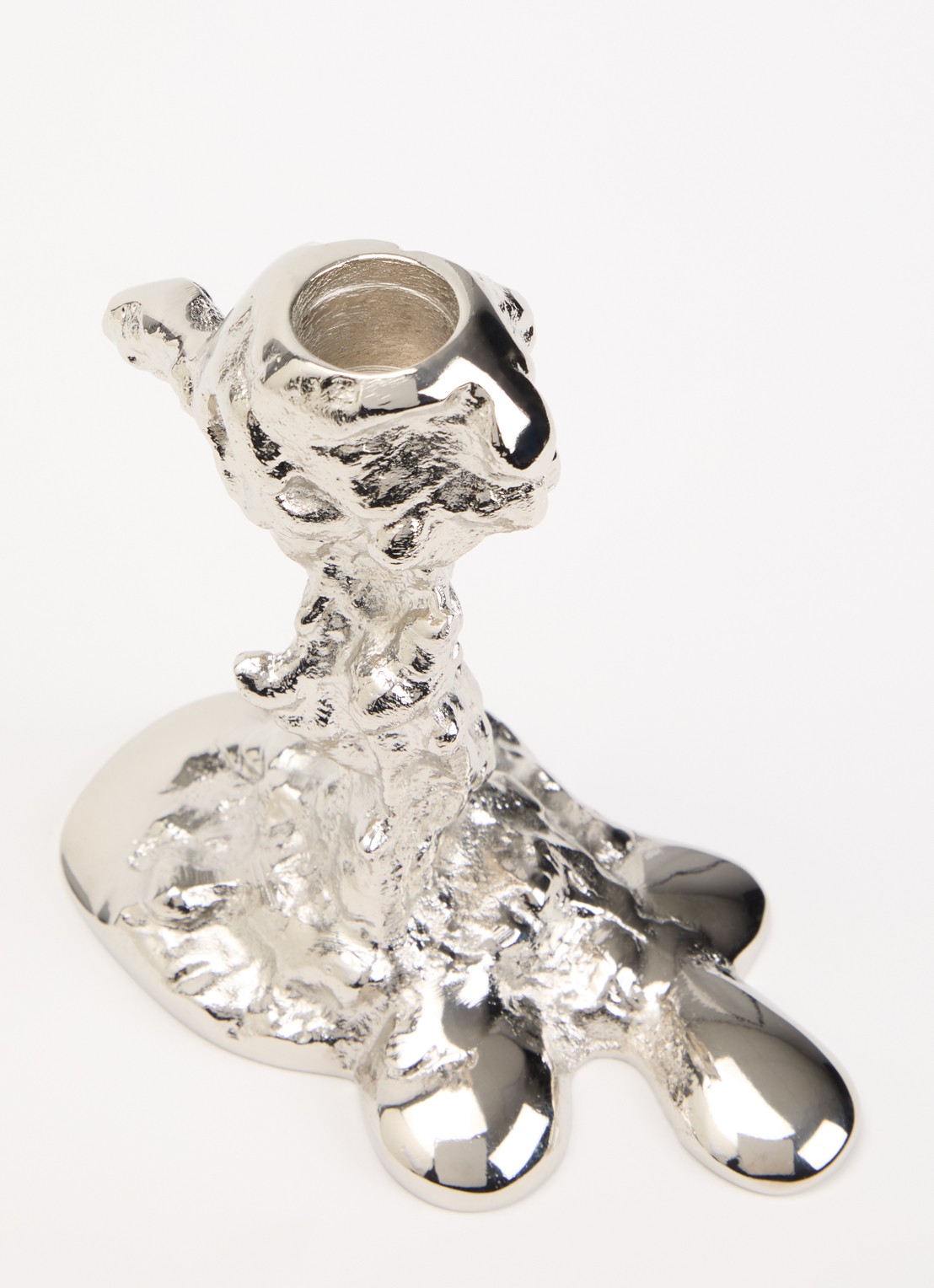 POLSPOTTEN Drip S kandelaar 14 cm - voorkant 2 zilver