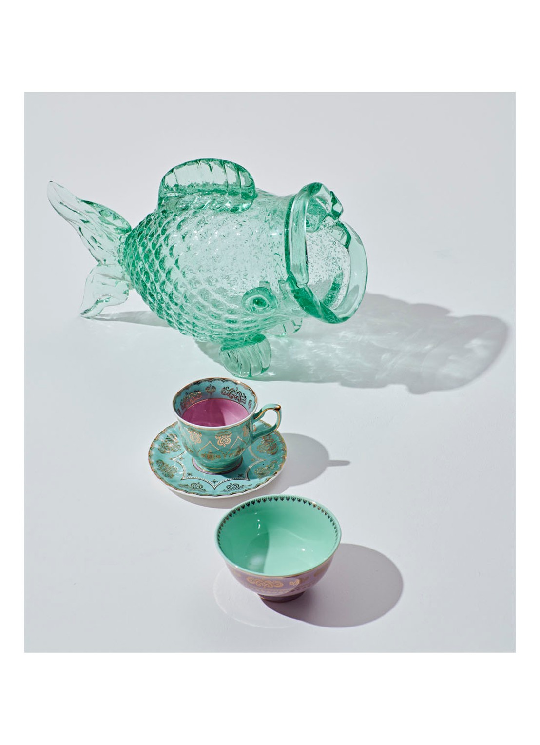 POLSPOTTEN Fat Fish decoratieve pot 24 cm - detail 2 groen