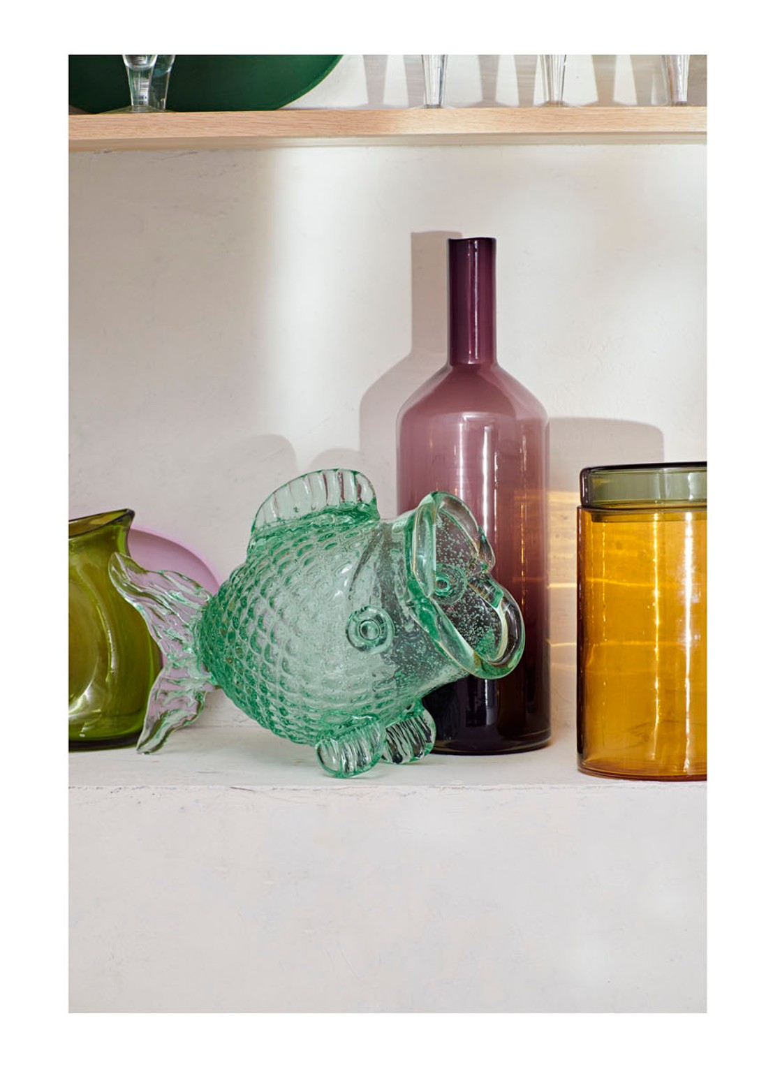 POLSPOTTEN Fat Fish decoratieve pot 24 cm - voorkant 4 groen