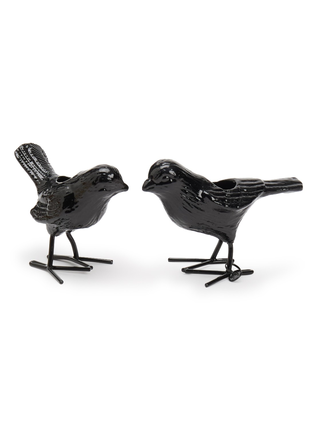 POLSPOTTEN Flock of birds kandelaar 5 cm set van 2 - voorkant zwart