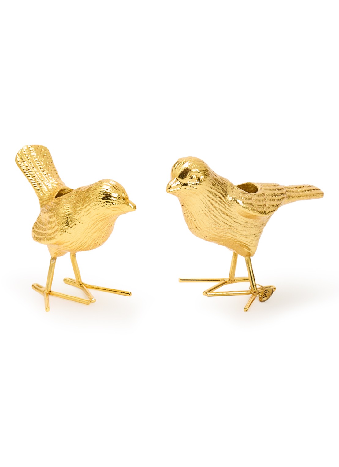POLSPOTTEN Flock of birds kandelaar 5 cm set van 2 - voorkant 2 goud
