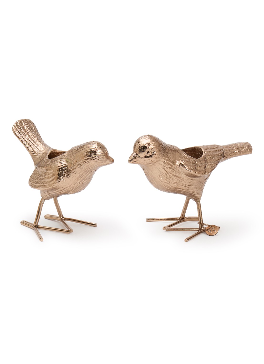 POLSPOTTEN Flock of Birds kandelaar 5 cm set van 2 - voorkant 2 roségoud