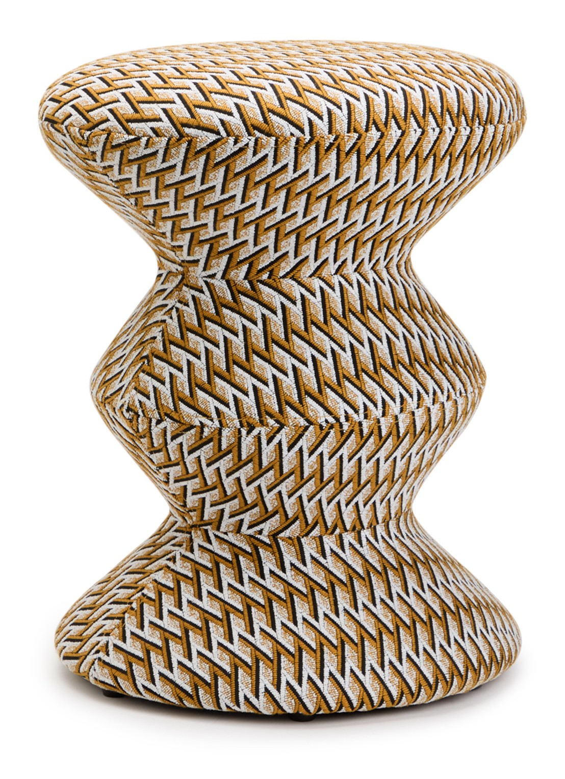 POLSPOTTEN Geo Zig Zag kruk 47 cm - voorkant orange