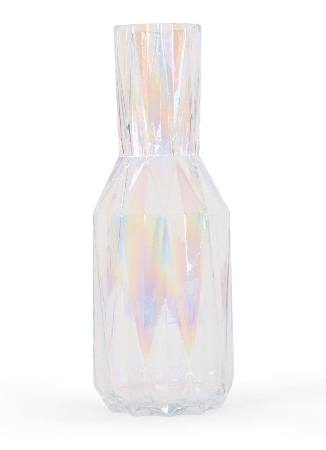 POLSPOTTEN Glass Folds L vaas 40 cm  - voorkant transparant