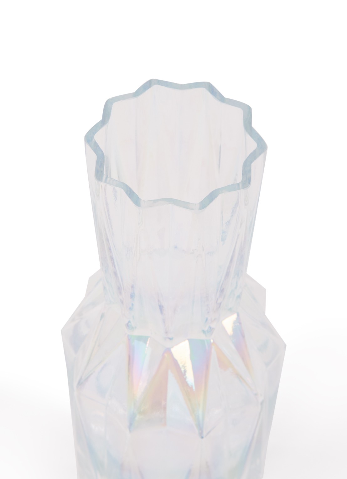 POLSPOTTEN Glass Folds L vaas 40 cm  - voorkant 2 transparant