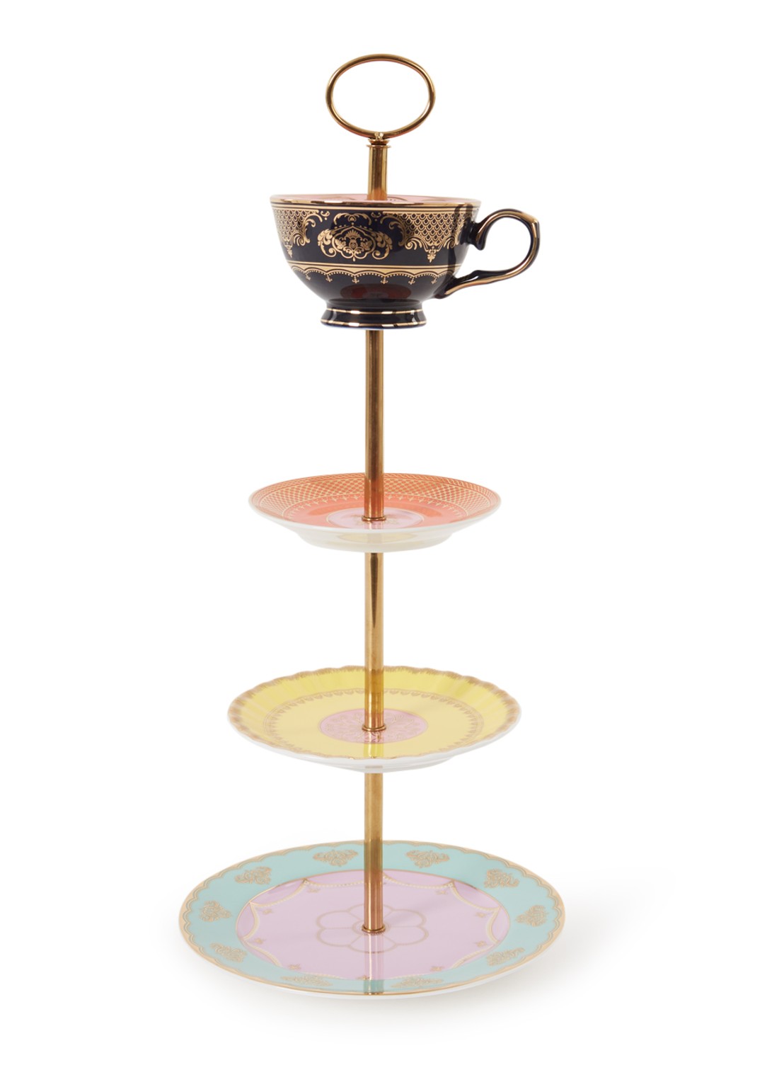 POLSPOTTEN Grandpa High Tea serveerschaal 44 cm - voorkant lila