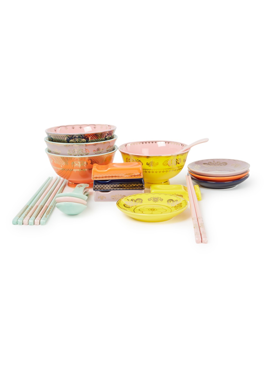 POLSPOTTEN Grandpa serviesset 16-delig - voorkant multicolor