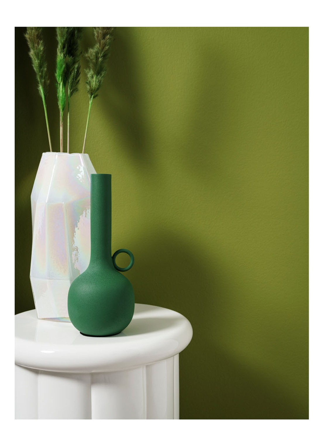 POLSPOTTEN Graphic Luster M vaas 30 cm - voorkant 2 wit