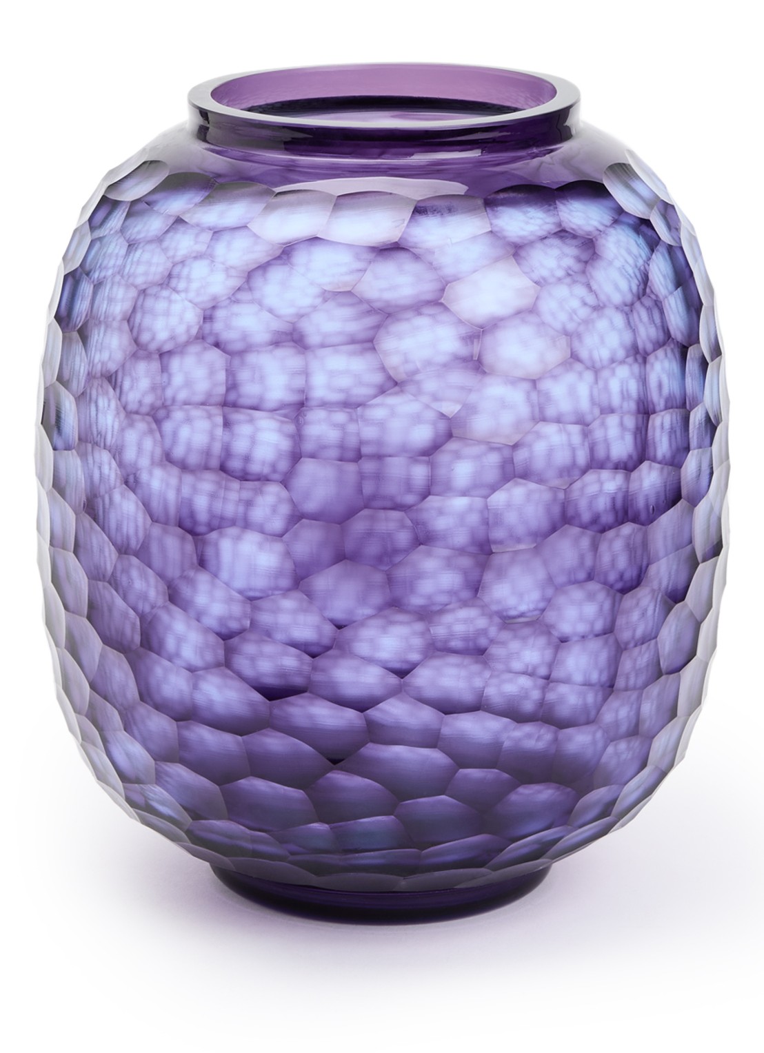 POLSPOTTEN Honeycomb vaas S 26 cm - voorkant paars