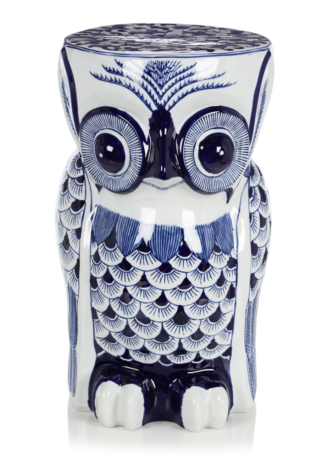 POLSPOTTEN Kruk in de vorm van een uil  - voorkant blauw