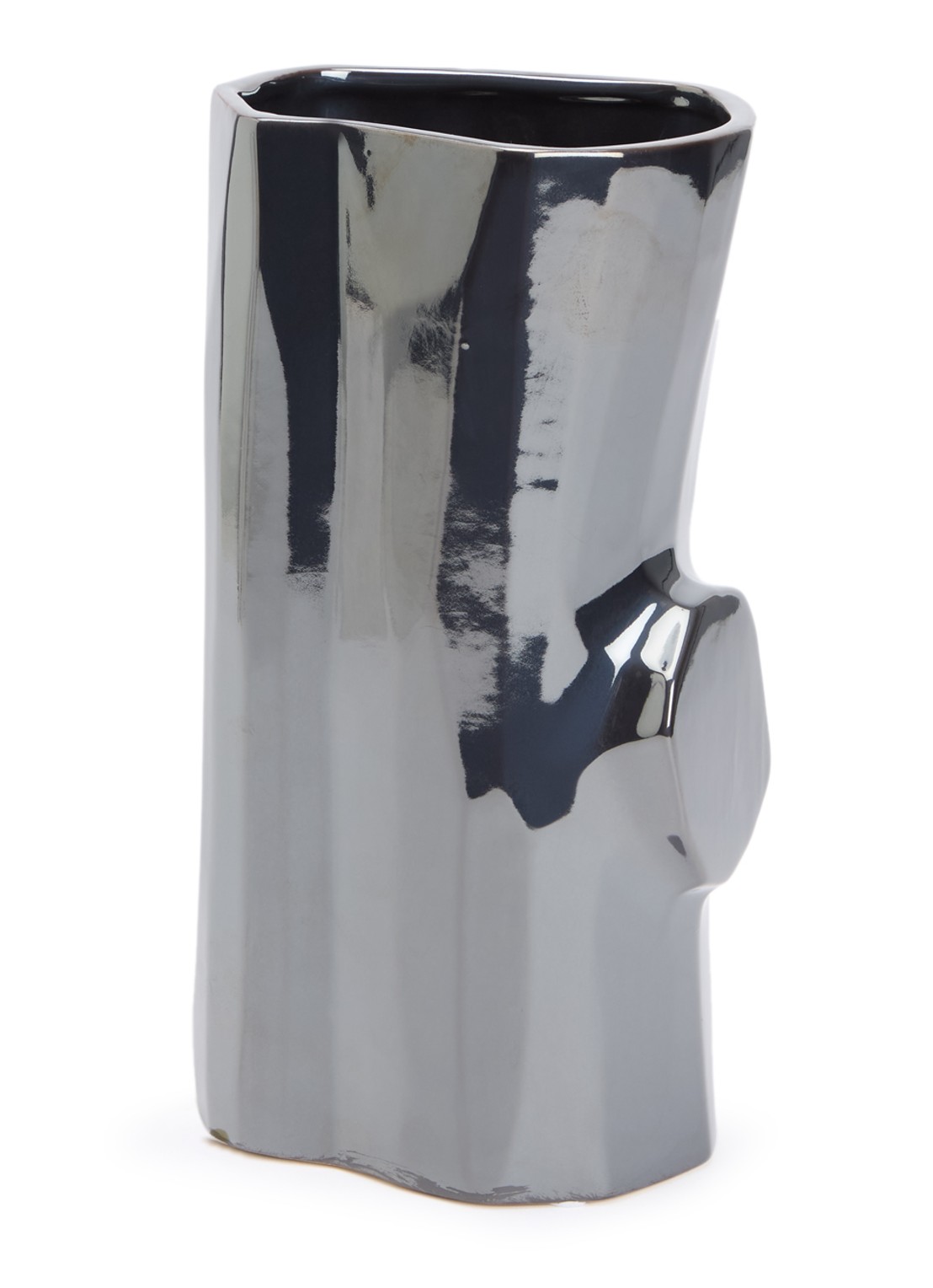 POLSPOTTEN Log M vaas 26 cm - voorkant zilver