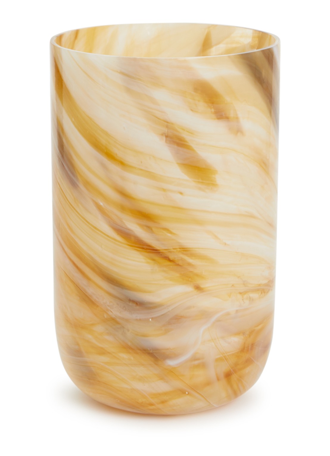 POLSPOTTEN Marbled vaas M 30 cm - voorkant bruin