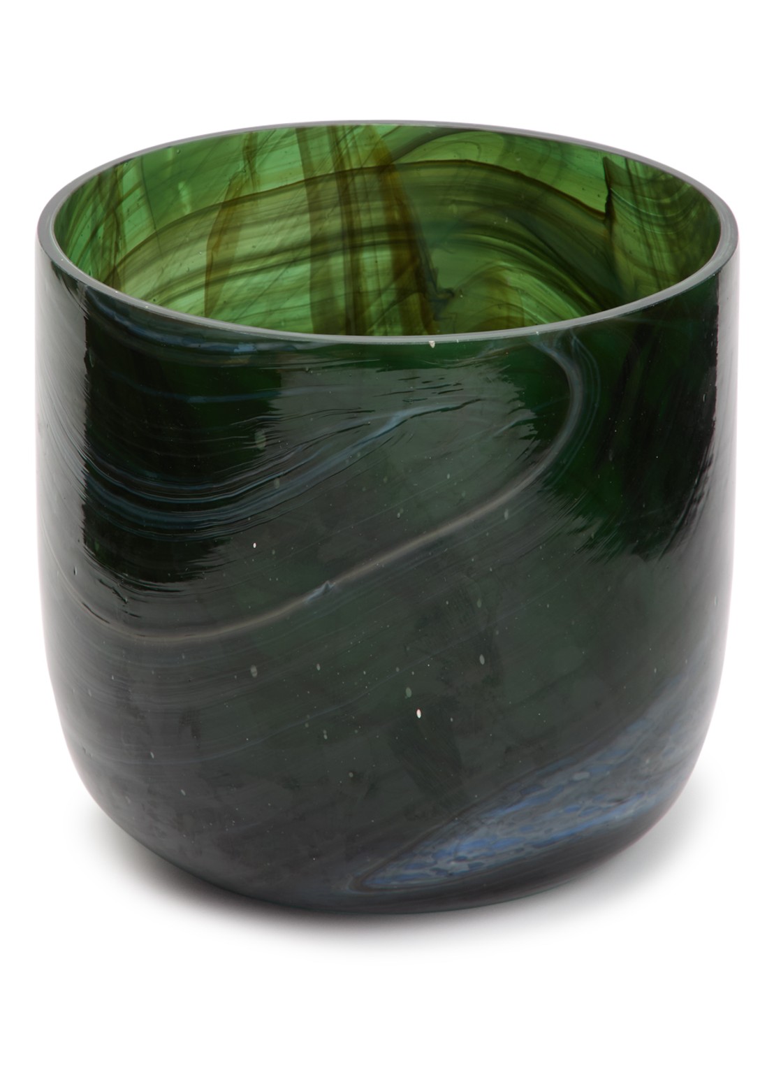 POLSPOTTEN Marbled vaas S 15,5 cm - voorkant groen