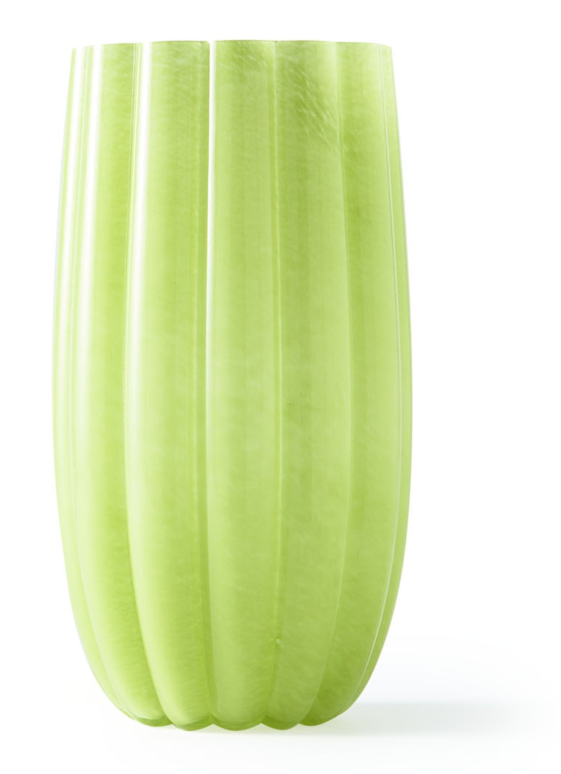 POLSPOTTEN Melon L vaas 38 cm - voorkant felgroen