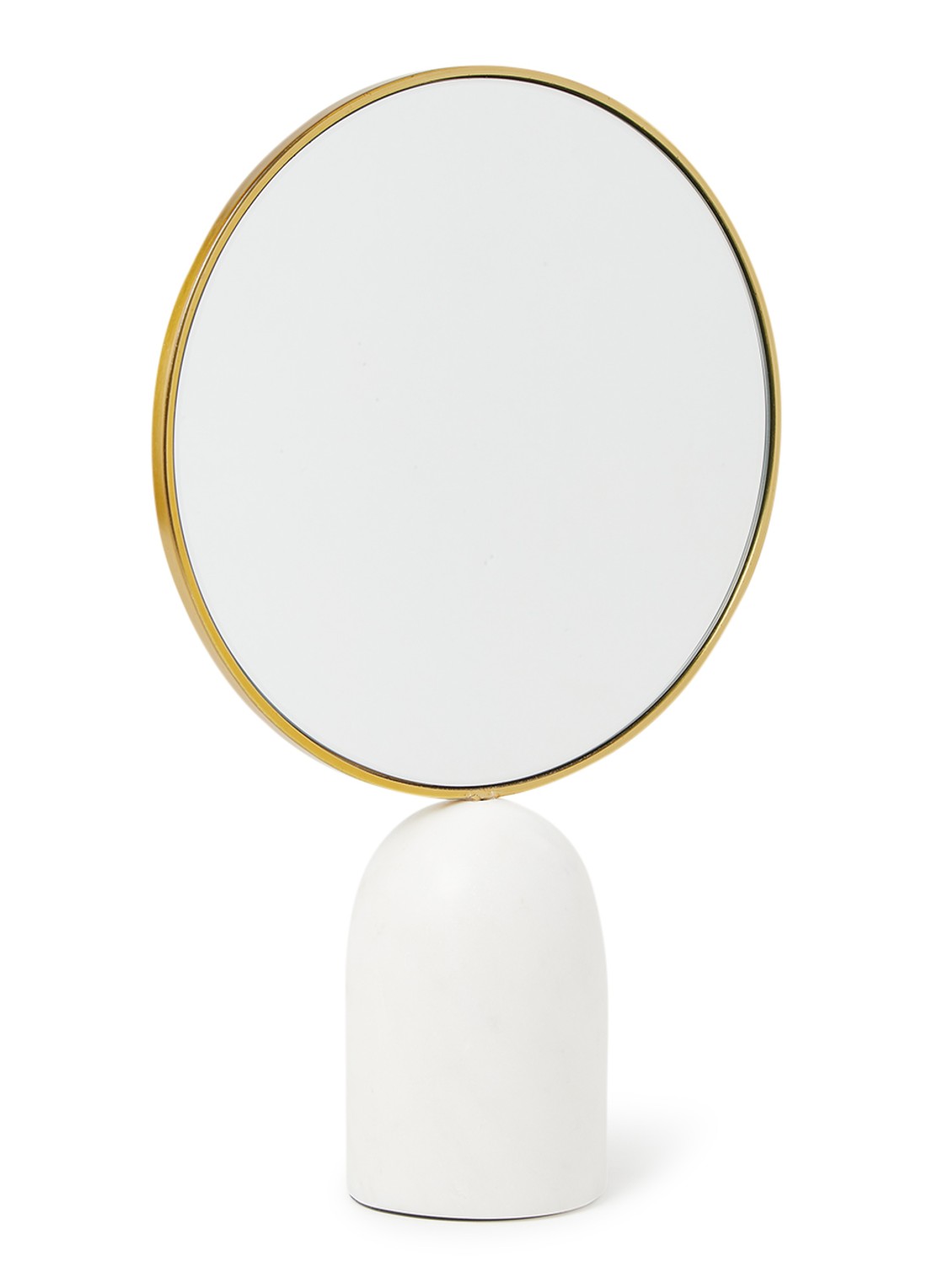 POLSPOTTEN Mirror round marble white tafelspiegel - voorkant wit