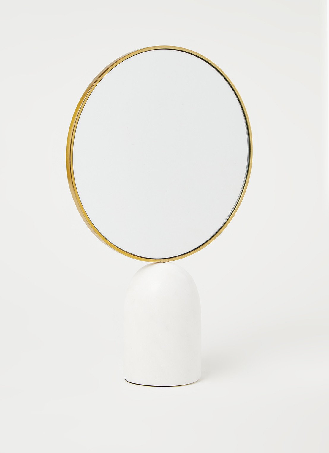 POLSPOTTEN Mirror round marble white tafelspiegel - voorkant 2 wit