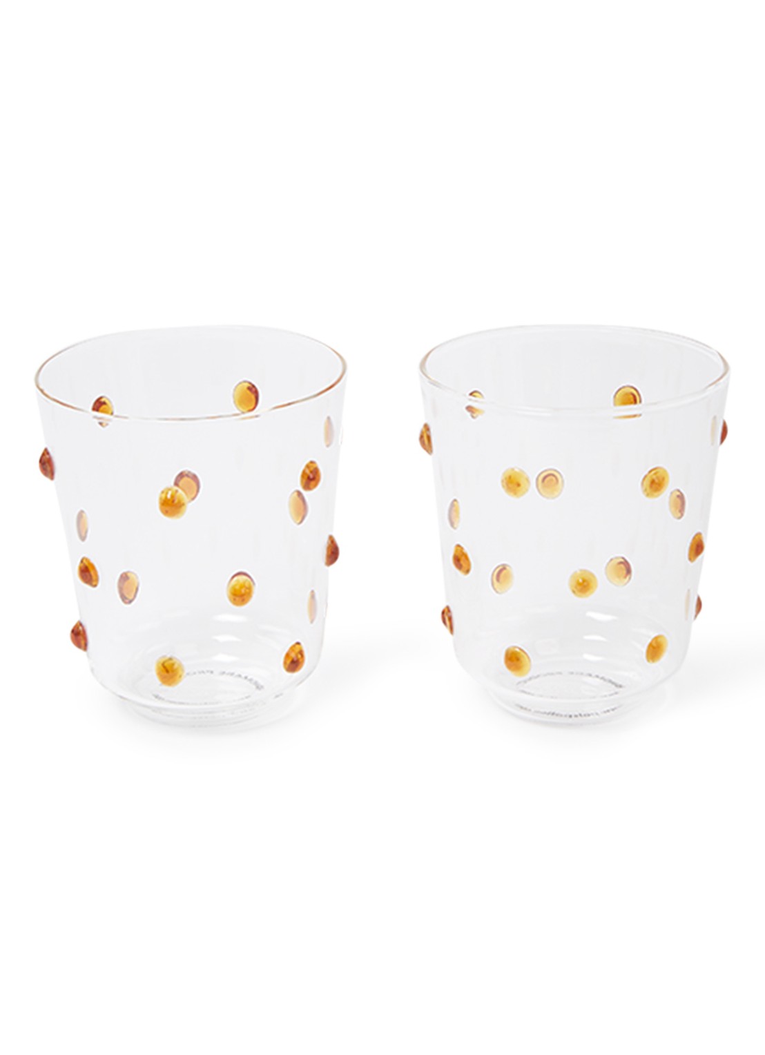 POLSPOTTEN Nob Tumbler glas 30 cl set van 2 - voorkant donkeroranje