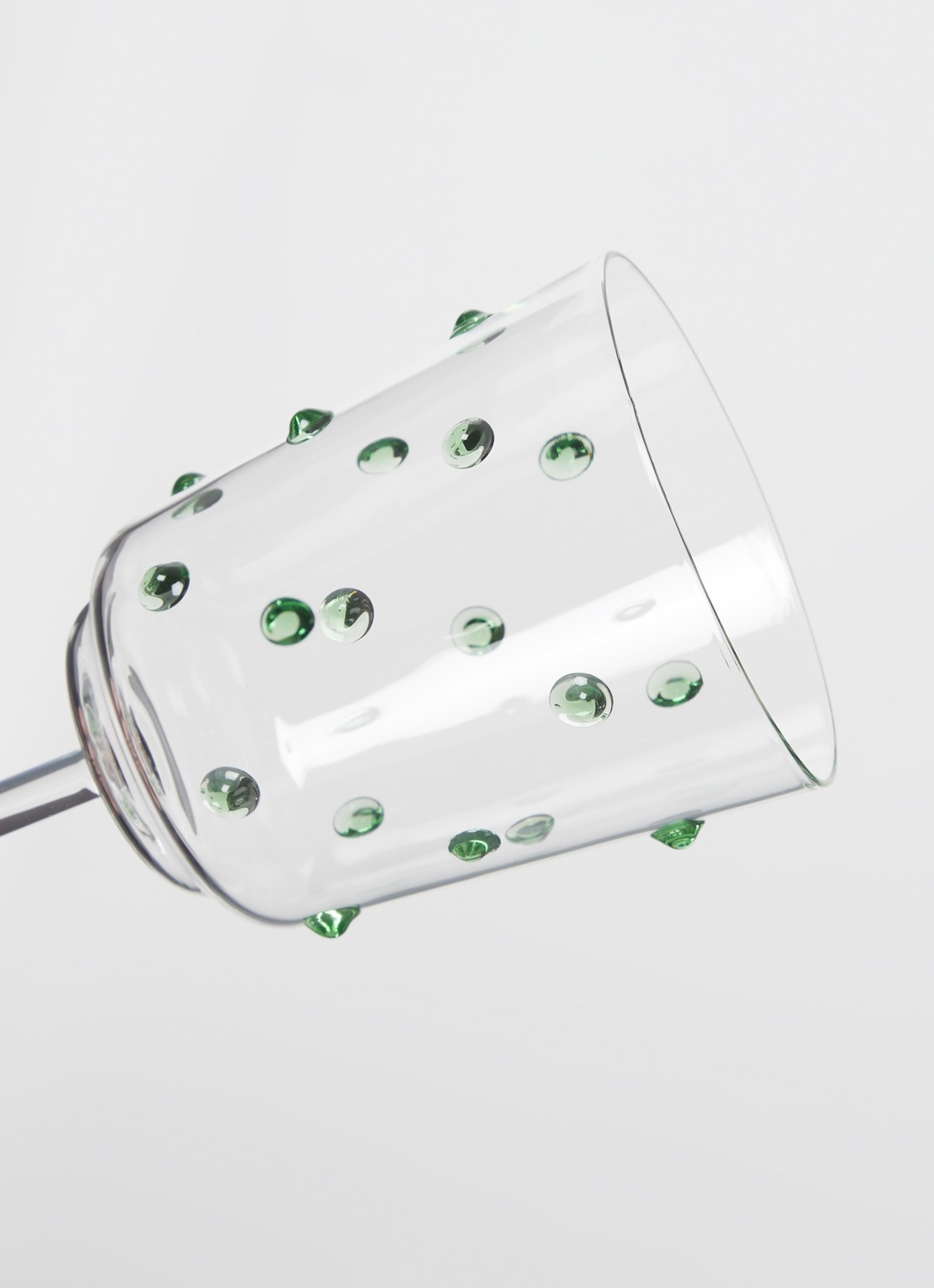 POLSPOTTEN Nob wijnglas 35 cl set van 2 - detail olijfgroen